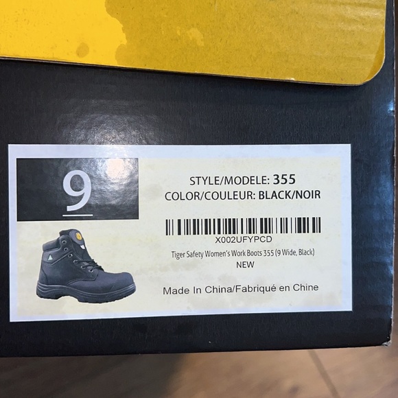 Tiger safety women’s black work boots. US 9. - Picture 12 of 13